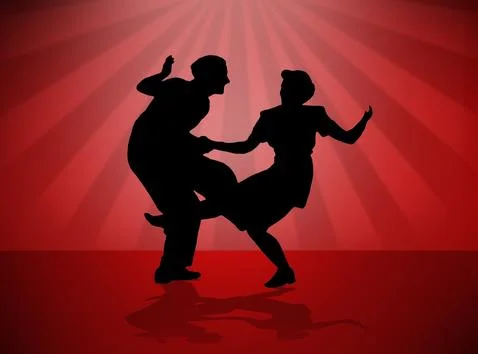 Quickstep Dance couple , Latin , Salsa Dance Ballet Stock Illustration