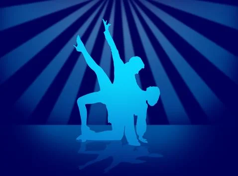 Quickstep Dance couple , Latin , Salsa Dance Ballet Stock Illustration
