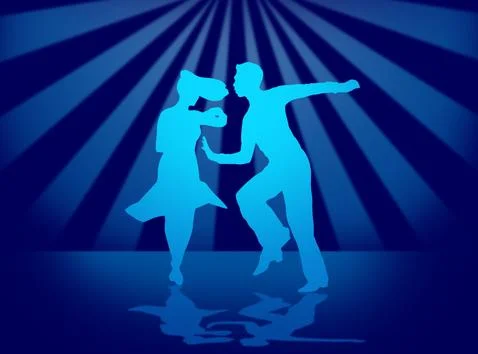 Quickstep Dance couple , Latin , Salsa Dance Ballet Stock Illustration