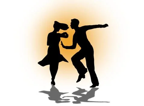 Quickstep Dance couple , Latin , Salsa Dance Ballet Stock Illustration