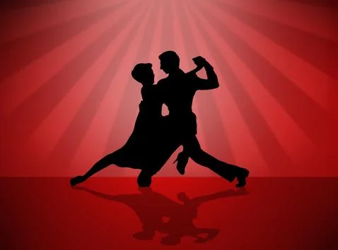 Quickstep Dance couple , Latin , Salsa Dance Ballet Stock Illustration
