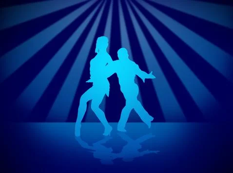 Quickstep Dance couple , Latin , Salsa Dance Ballet Stock Illustration