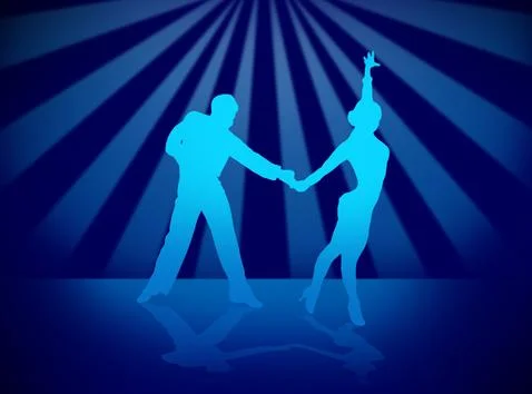 Quickstep Dance couple , Latin , Salsa Dance Ballet Stock Illustration