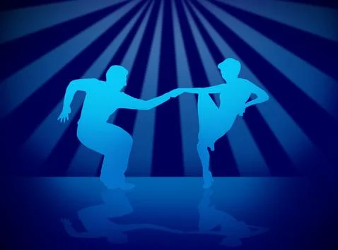 Quickstep Dance couple , Latin , Salsa Dance Ballet Stock Illustration