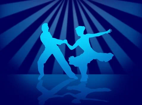 Quickstep Dance couple , Latin , Salsa Dance Ballet Stock Illustration
