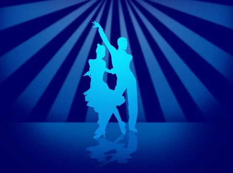 Quickstep Dance couple , Latin , Salsa Dance Ballet Stock Illustration