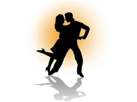 Quickstep Dance couple , Latin , Salsa Dance Ballet Stock Illustration