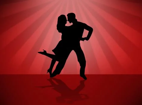 Quickstep Dance couple , Latin , Salsa Dance Ballet Stock Illustration