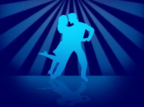 Quickstep Dance couple , Latin , Salsa Dance Ballet Stock Illustration