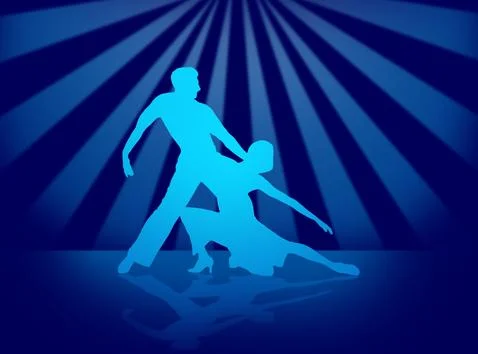 Quickstep Dance couple , Latin , Salsa Dance Ballet Stock Illustration