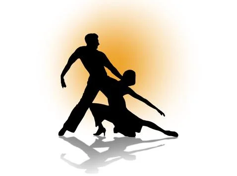 Quickstep Dance couple , Latin , Salsa Dance Ballet Stock Illustration