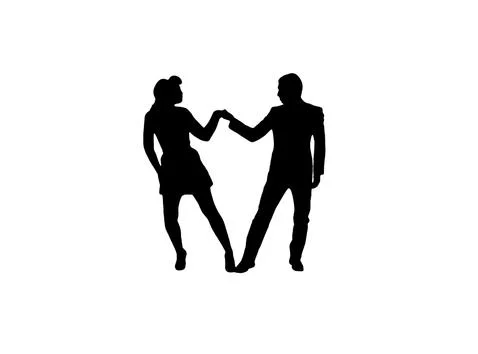 Quickstep Dance couple , Latin , Salsa Dance Ballet Stock Illustration