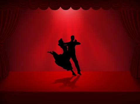 Quickstep Dance couple , Latin , Salsa Dance Ballet Stock Illustration