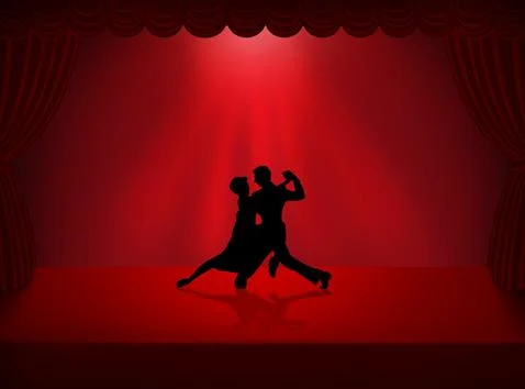 Quickstep Dance couple , Latin , Salsa Dance Ballet Stock Illustration