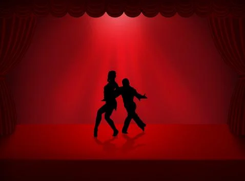 Quickstep Dance couple , Latin , Salsa Dance Ballet Stock Illustration