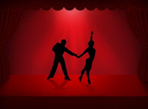 Quickstep Dance couple , Latin , Salsa Dance Ballet Stock Illustration