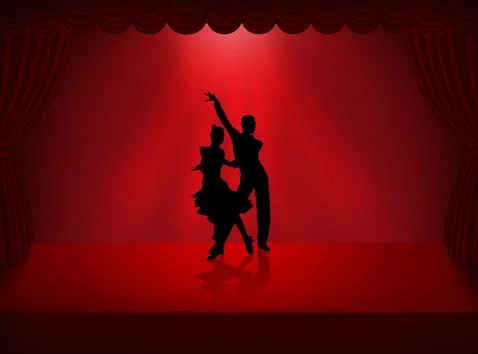 Quickstep Dance couple , Latin , Salsa Dance Ballet Stock Illustration