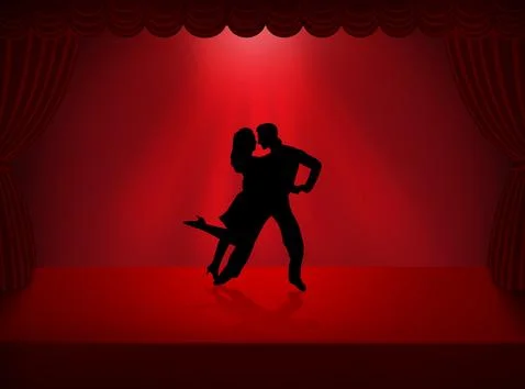 Quickstep Dance couple , Latin , Salsa Dance Ballet Stock Illustration