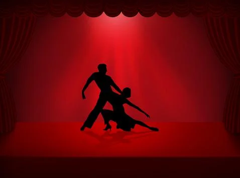 Quickstep Dance couple , Latin , Salsa Dance Ballet Stock Illustration