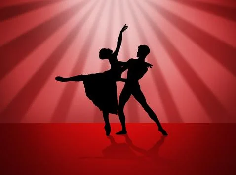 Quickstep Dance couple , Latin , Salsa Dance Ballet Stock Illustration