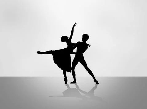 Quickstep Dance couple , Latin , Salsa Dance Ballet Stock Illustration