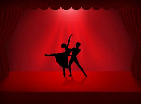 Quickstep Dance couple , Latin , Salsa Dance Ballet Stock Illustration