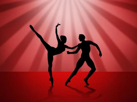 Quickstep Dance couple , Latin , Salsa Dance Ballet Stock Illustration