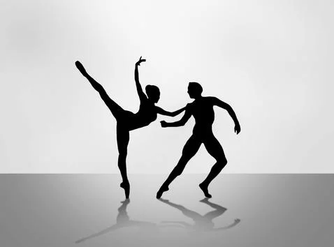 Quickstep Dance couple , Latin , Salsa Dance Ballet Stock Illustration