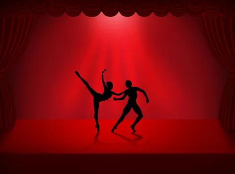 Quickstep Dance couple , Latin , Salsa Dance Ballet Stock Illustration