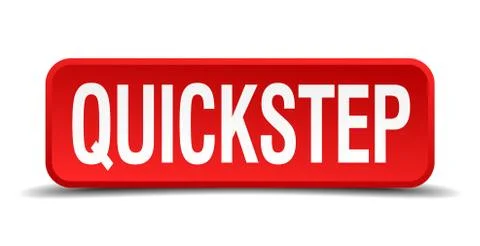 Quickstep red 3d square button isolated on white Illustrazione stock
