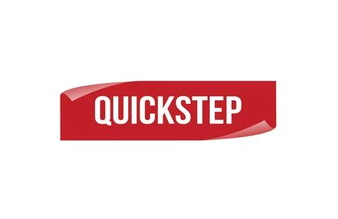 Quickstep red ribbon label banner. Open available now sign or Quickstep tag. Stock Illustration