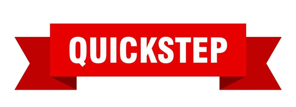 Quickstep ribbon. quickstep paper band banner sign Stock Illustration
