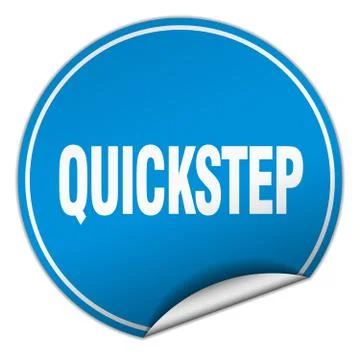 Quickstep round blue sticker isolated on white Stock Illustration