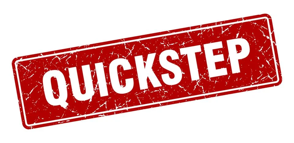 Quickstep stamp. quickstep vintage red label. Sign Stock Illustration