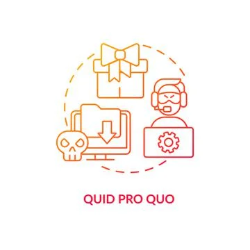 Quid pro quo attack red gradient concept icon Stock Illustration