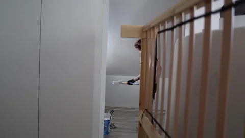 Quiet attic renovation atmosphere Stock Footage 335045489