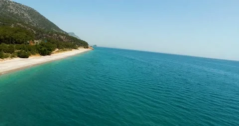 Quiet Beach Aerial View Stock Footage 130601158