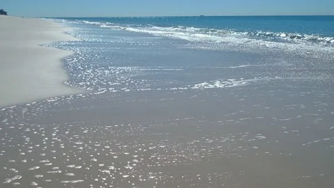 Quiet Beach With Rolling Waves Stock Footage 79080450