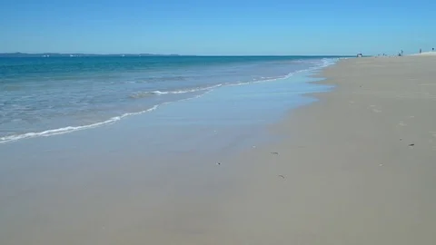 Quiet Beach With Rolling Waves Stock Footage 79081601