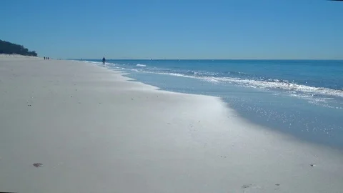 Quiet Beach With Rolling Waves Stock Footage 79084477