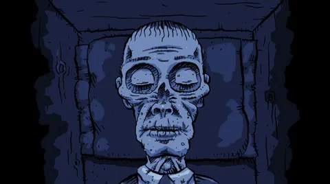 Quiet Cartoon Corpse Stock Footage 8847729
