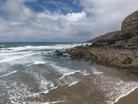 Quiet corner of Cornish landscape at Duckpool beach Stock-Fotos