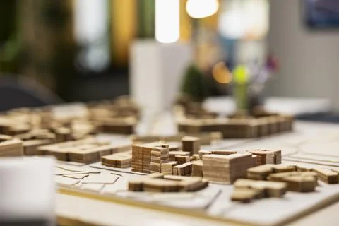 Quiet empty office space in a modern real estate development firm Stock Photos