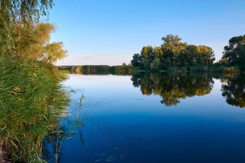Quiet evening on the river Foto stock