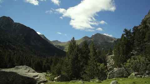 A quiet evening in the valley between high mountains, time lapse Stock Footage 36176437