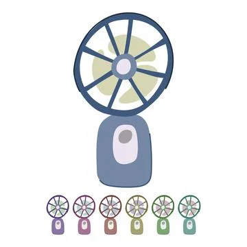 Quiet hand electric fan vector cartoon graphic Ilustración de archivo