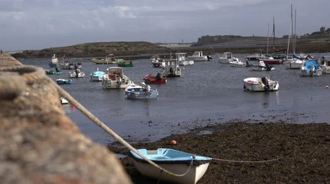 Quiet harbor in brittany Stock Footage 61553120