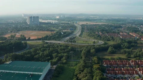 Quiet highway intersection during COVID-19 outbreak, Putra Heights Stock Footage 127013044