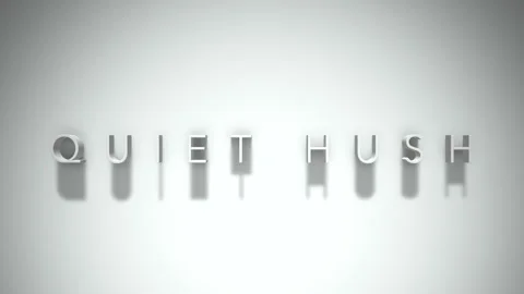 Quiet hush 3D title animation with shadows on a white background Stock Footage 297510699
