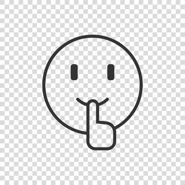 Quiet icon in flat style. Silence vector illustration on isolated background. Illustrazione stock
